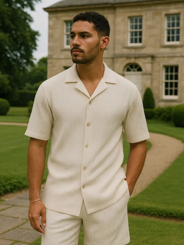 Minimalist Corduroy Set Shorts and Shirt - Covent & Co