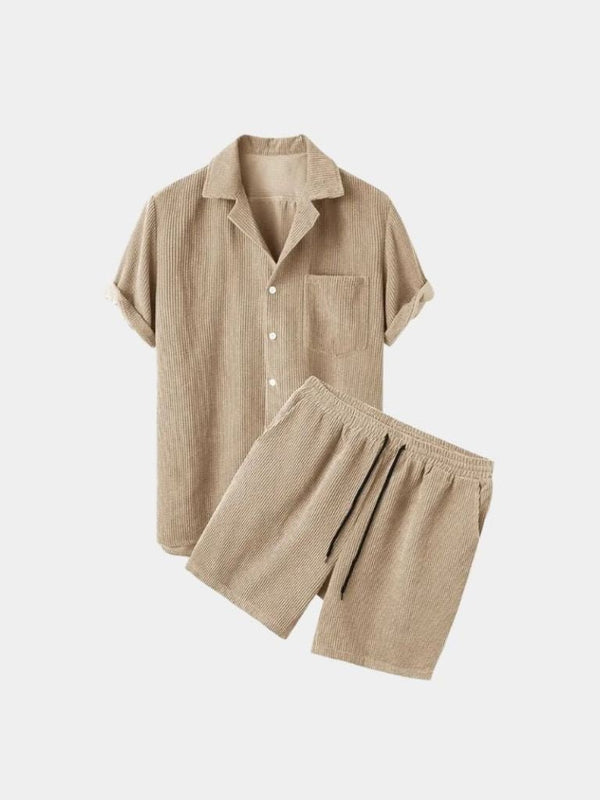 Minimalist Corduroy Set Shorts and Shirt - Covent & Co
