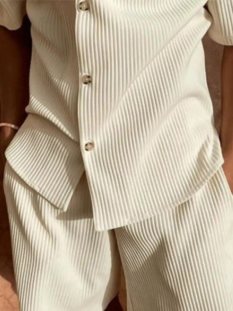 Minimalist Corduroy Set Shorts and Shirt - Covent & Co