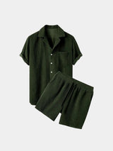 Minimalist Corduroy Set Shorts and Shirt - Covent & Co