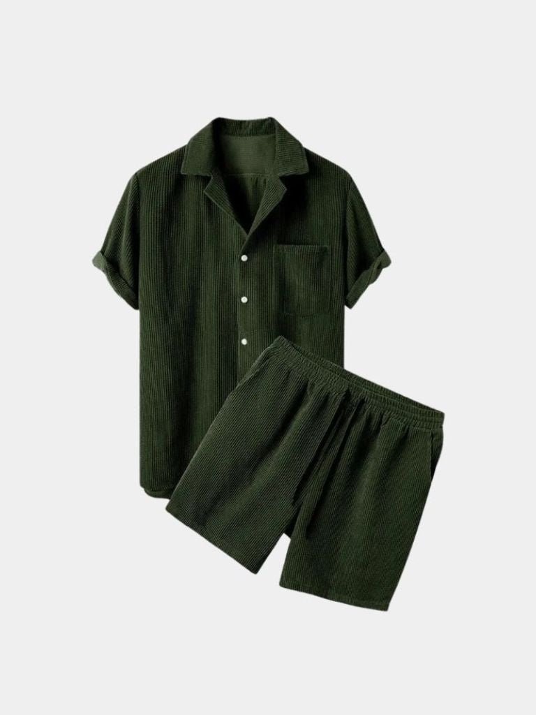Minimalist Corduroy Set Shorts and Shirt - Covent & Co