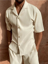 Minimalist Corduroy Set Shorts and Shirt - Covent & Co