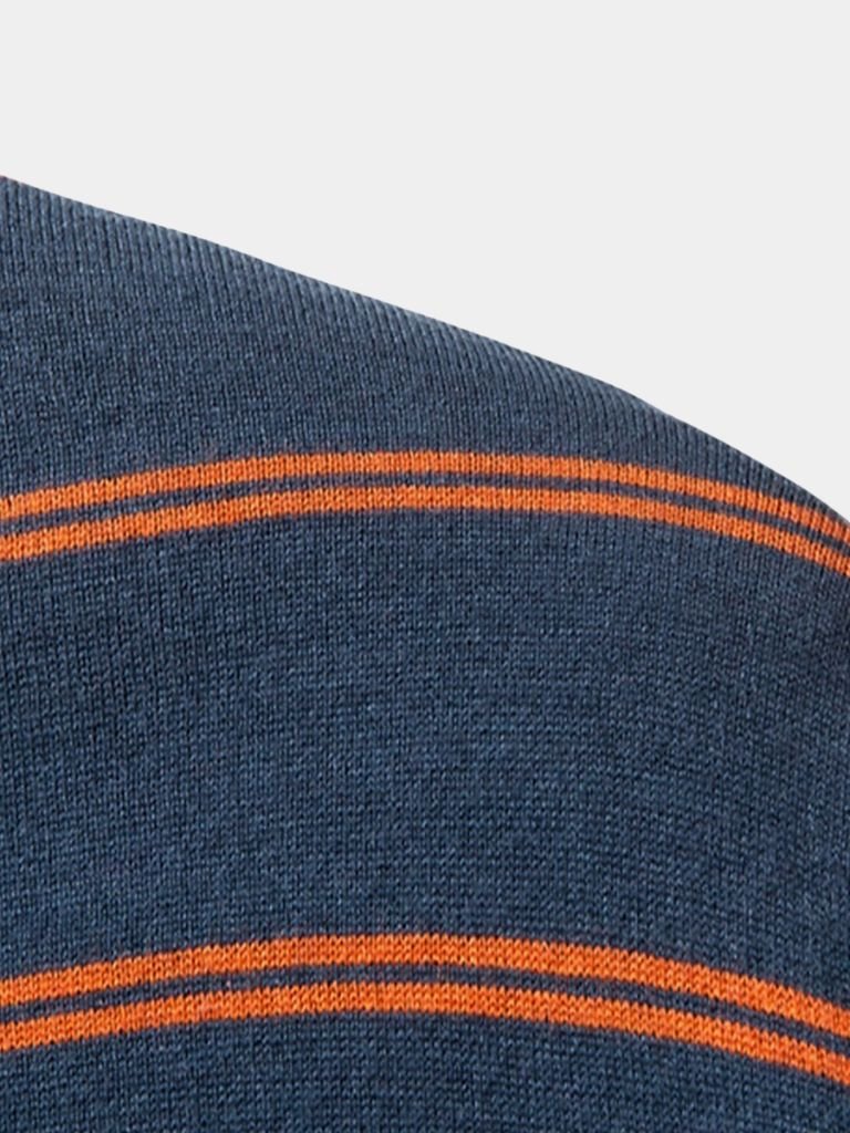 Navy Sunset Striped Polo - Covent & Co