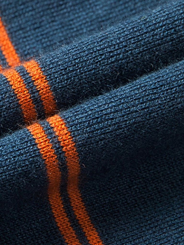 Navy Sunset Striped Polo - Covent & Co