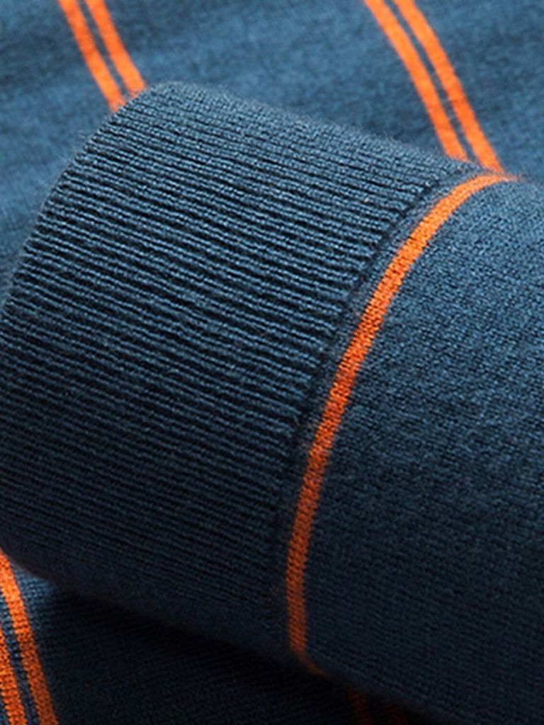 Navy Sunset Striped Polo - Covent & Co