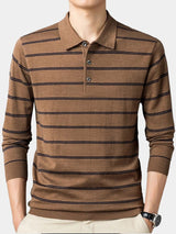 Navy Sunset Striped Polo - Covent & Co