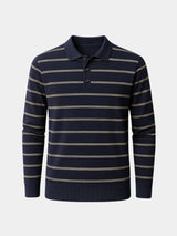 Navy Sunset Striped Polo - Covent & Co