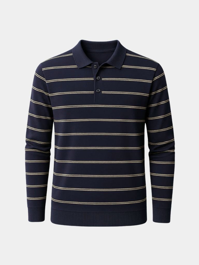 Navy Sunset Striped Polo - Covent & Co