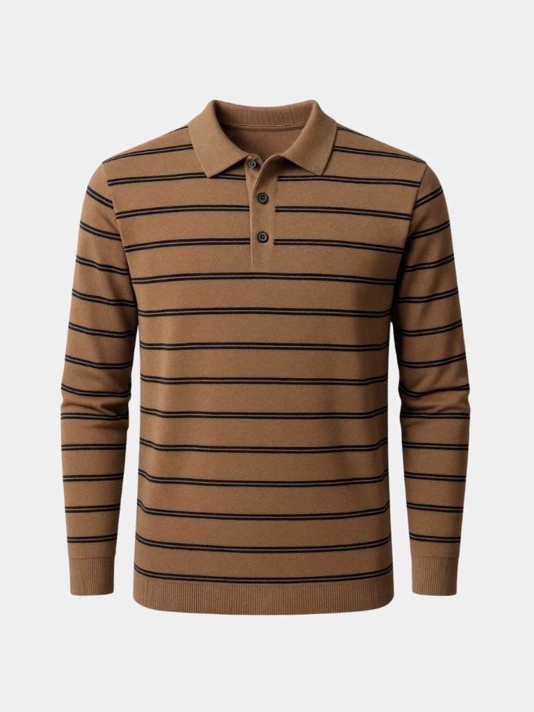 Navy Sunset Striped Polo - Covent & Co
