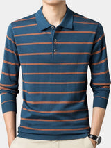 Navy Sunset Striped Polo - Covent & Co
