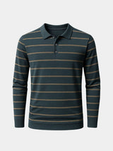 Navy Sunset Striped Polo - Covent & Co