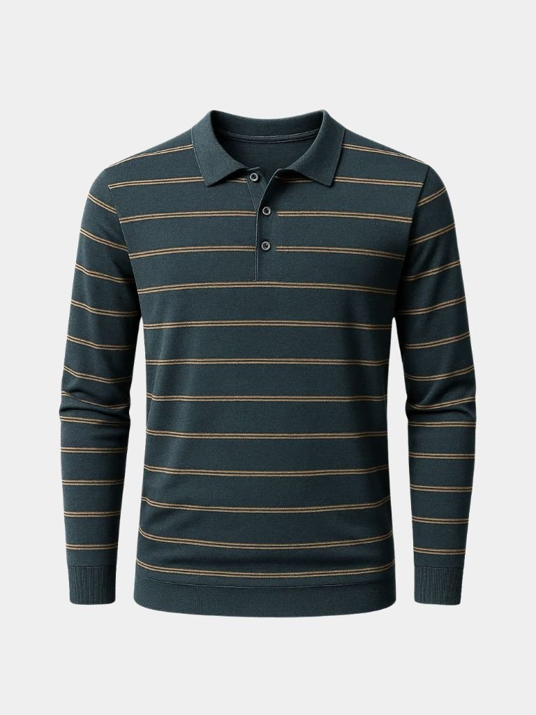Navy Sunset Striped Polo - Covent & Co