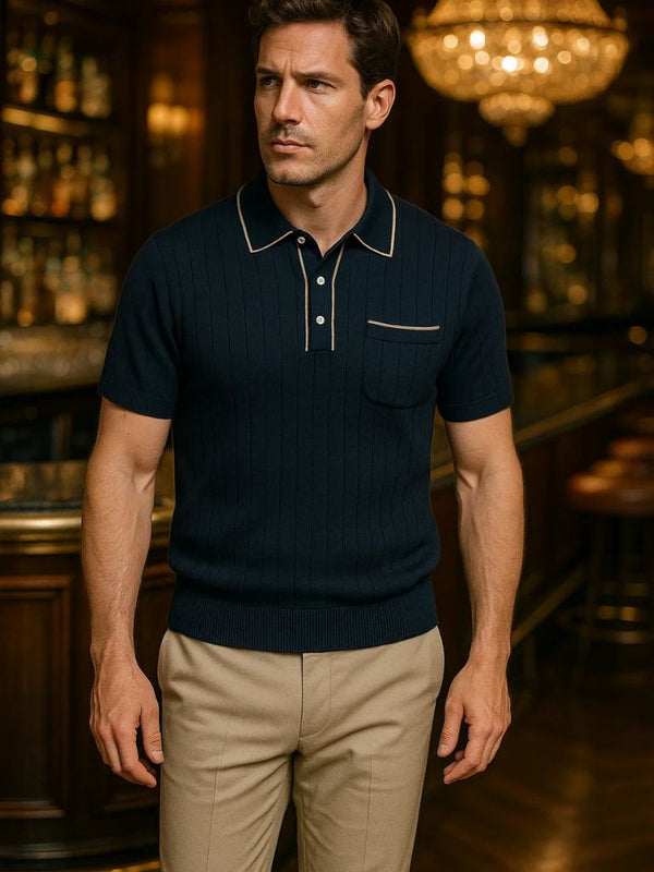 Old Money Knit Polo Shirt - Covent & Co