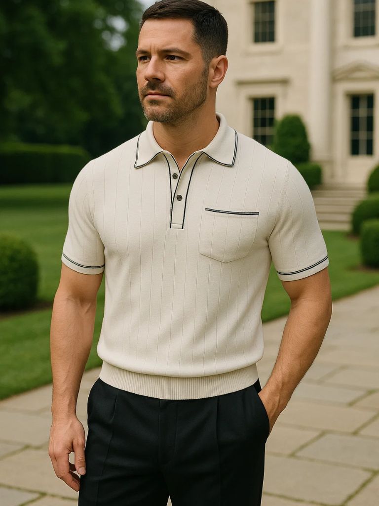 Old Money Knit Polo Shirt - Covent & Co