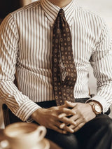 Striped Retro Shirt (Brown) - Covent & Co