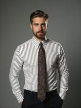 Striped Retro Shirt (Brown) - Covent & Co