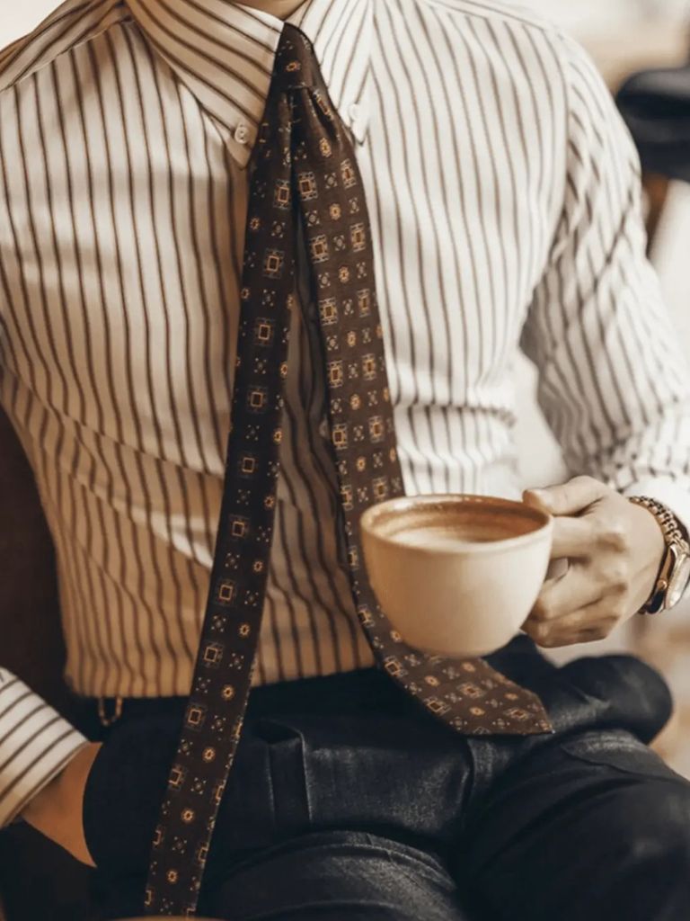Striped Retro Shirt (Brown) - Covent & Co