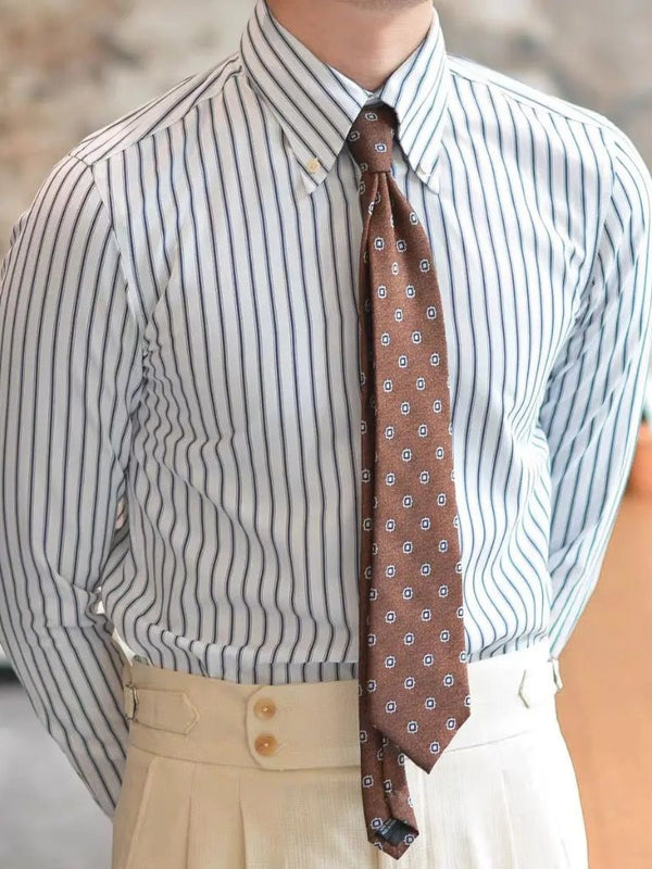 Striped Retro Shirt (Navy) - Covent & Co