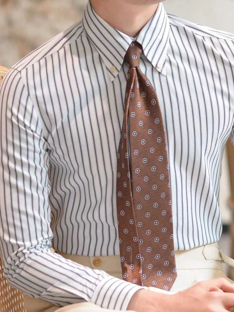 Striped Retro Shirt (Navy) - Covent & Co