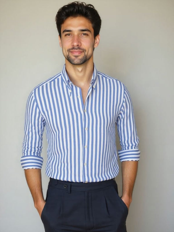 Striped Seersucker Shirt - Covent & Co