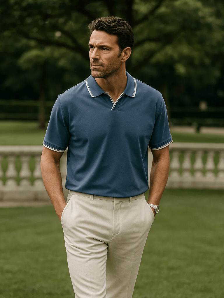 Timeless Black V-Neck Polo - Covent & Co