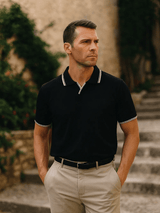 Timeless Black V-Neck Polo - Covent & Co